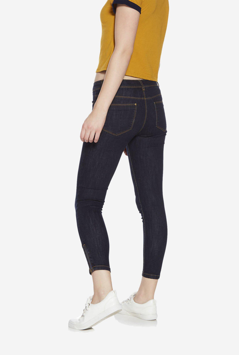 Nuon Dark Blue Cropped Jeans