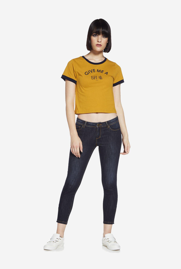 Nuon Dark Blue Cropped Jeans