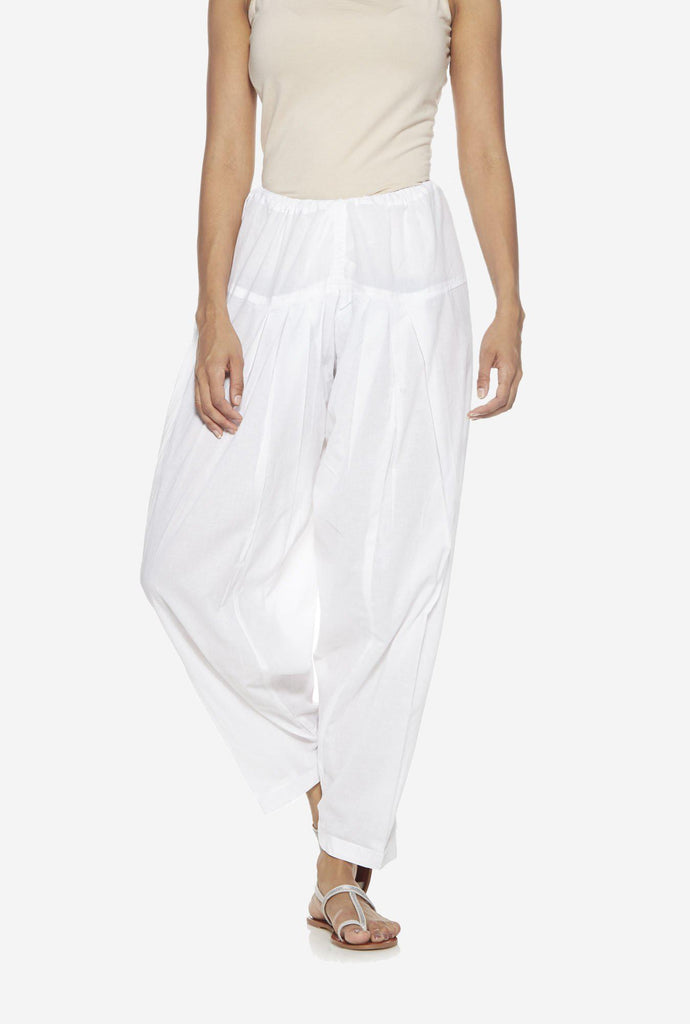 Utsa White Solid Salwar