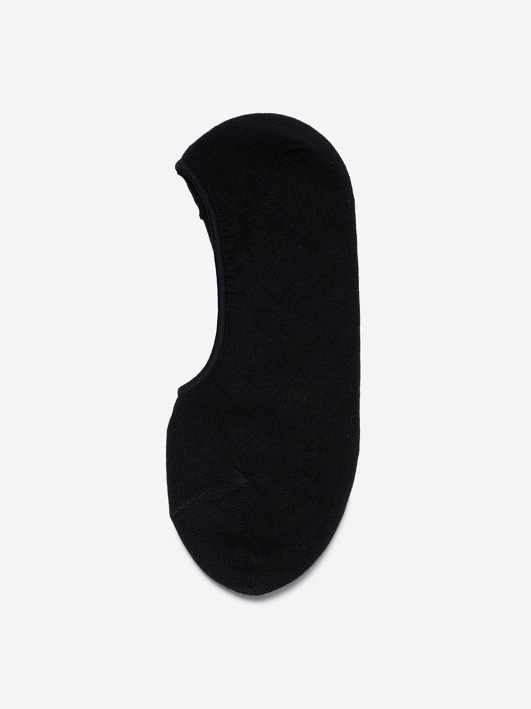 WES Lounge Black Invisible Cotton Socks Pack Of One