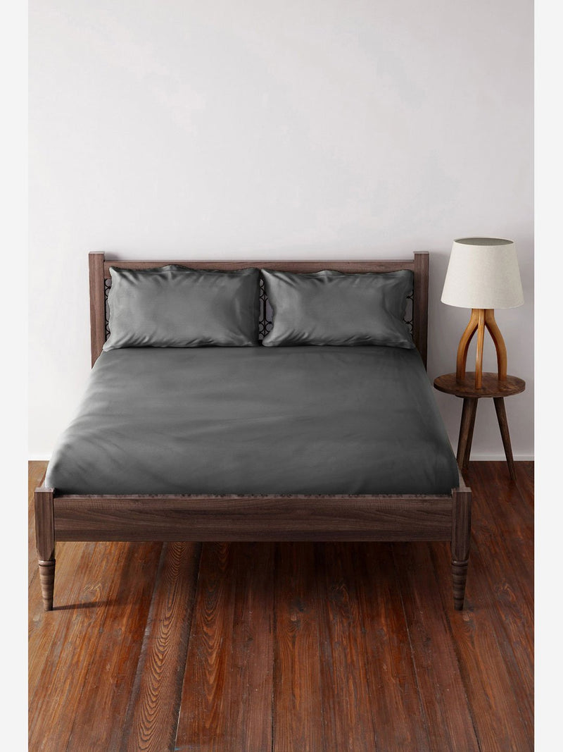 Westside Home Charcoal Pure Cotton Pillowcase Set of Two