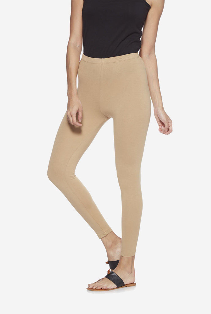 Utsa Beige Cropped Leggings