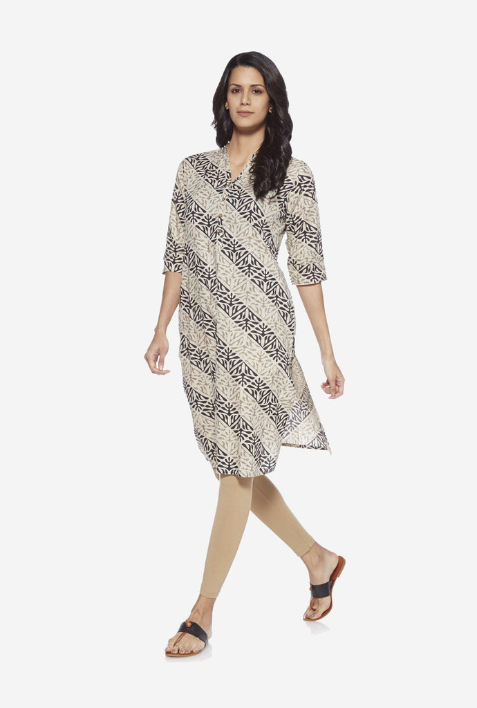 Utsa Beige Cropped Leggings