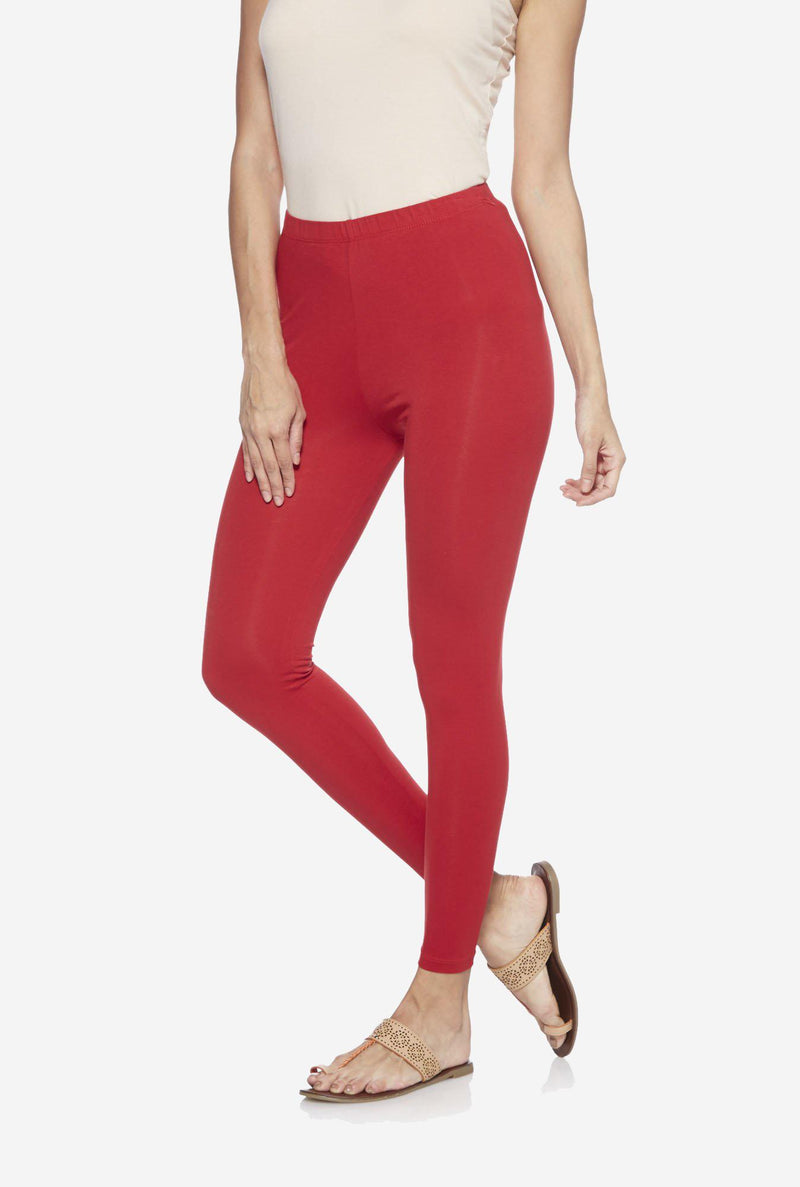Utsa Red Cropped Leggings