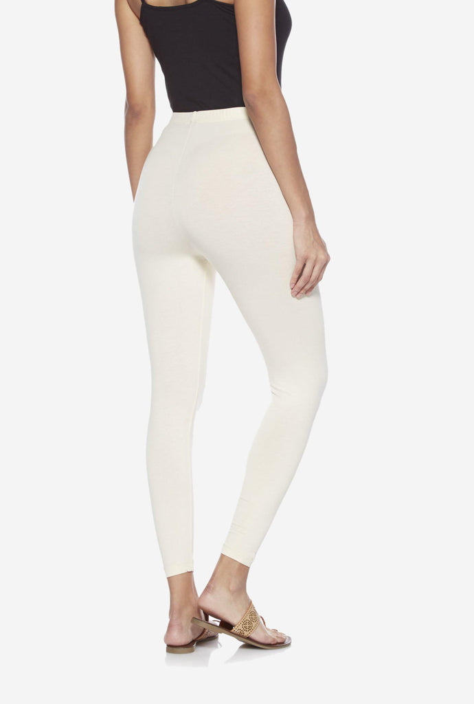 Utsa Off White Cropped Leggings