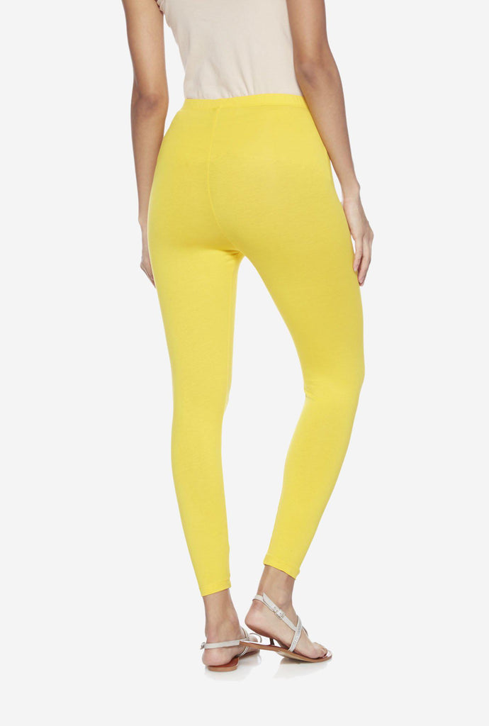 Utsa Yellow Cropped Leggings