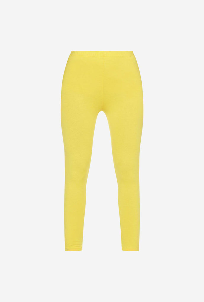 Utsa Yellow Cropped Leggings