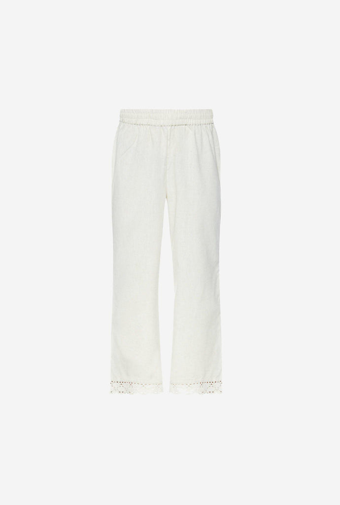 Utsa Off White Crochet Palazzos