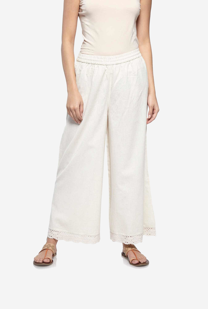 Utsa Off White Palazzos