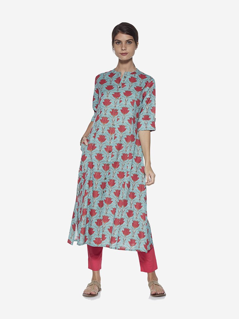 Utsa Pink Pencil-Fit Ethnic Pants