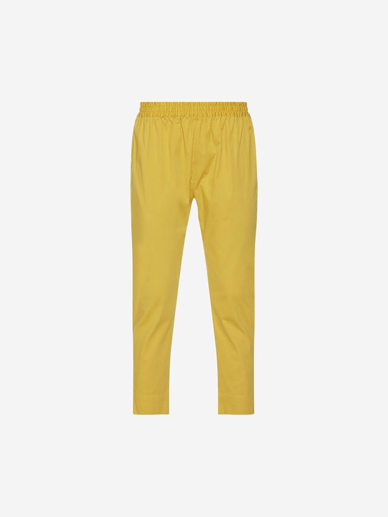 Utsa Yellow Cropped Ethnic Pencil Pants