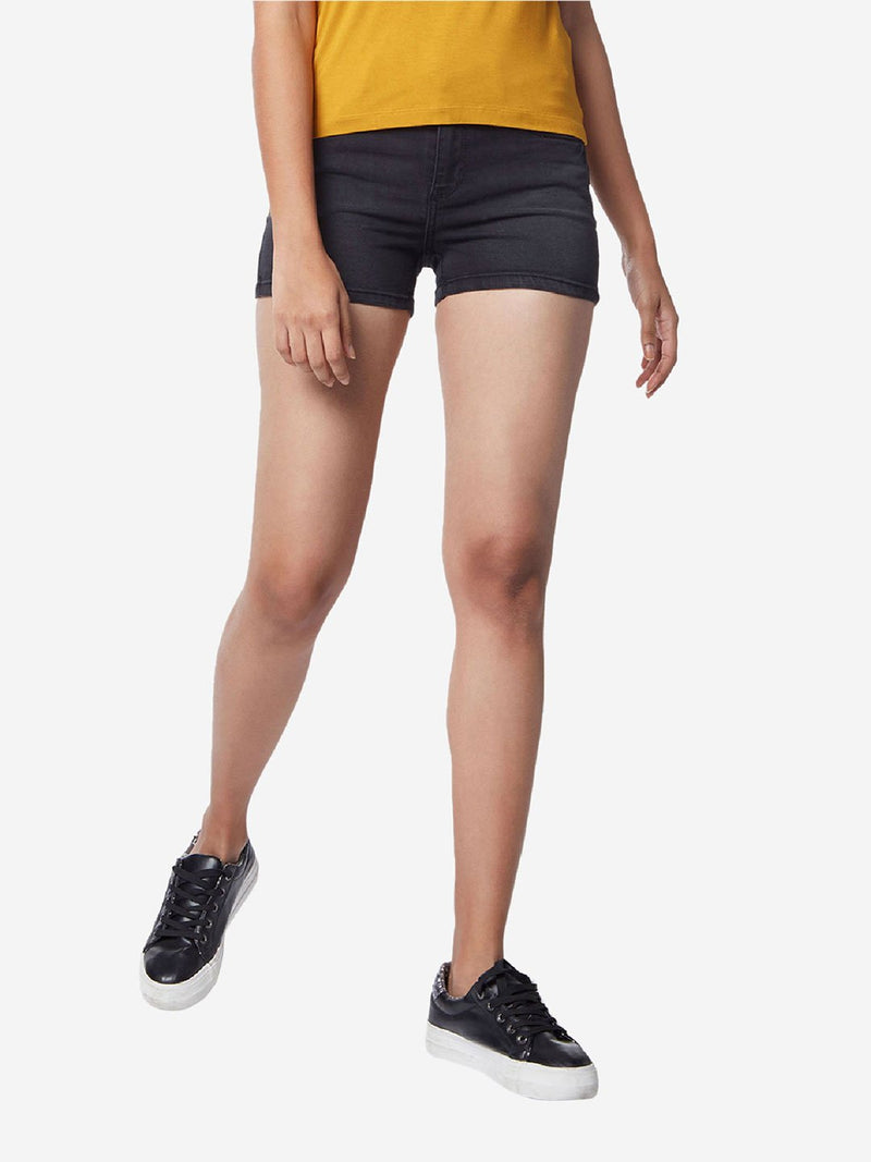 Nuon Black Denim Shorts