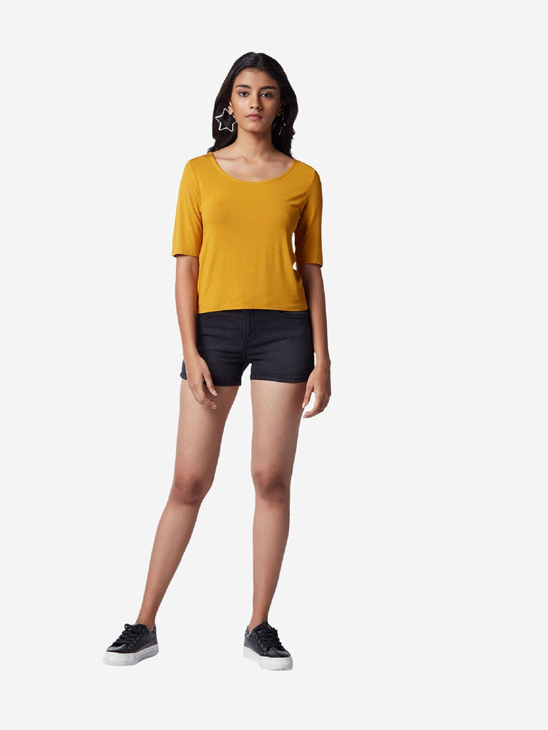 Nuon Black Denim Shorts