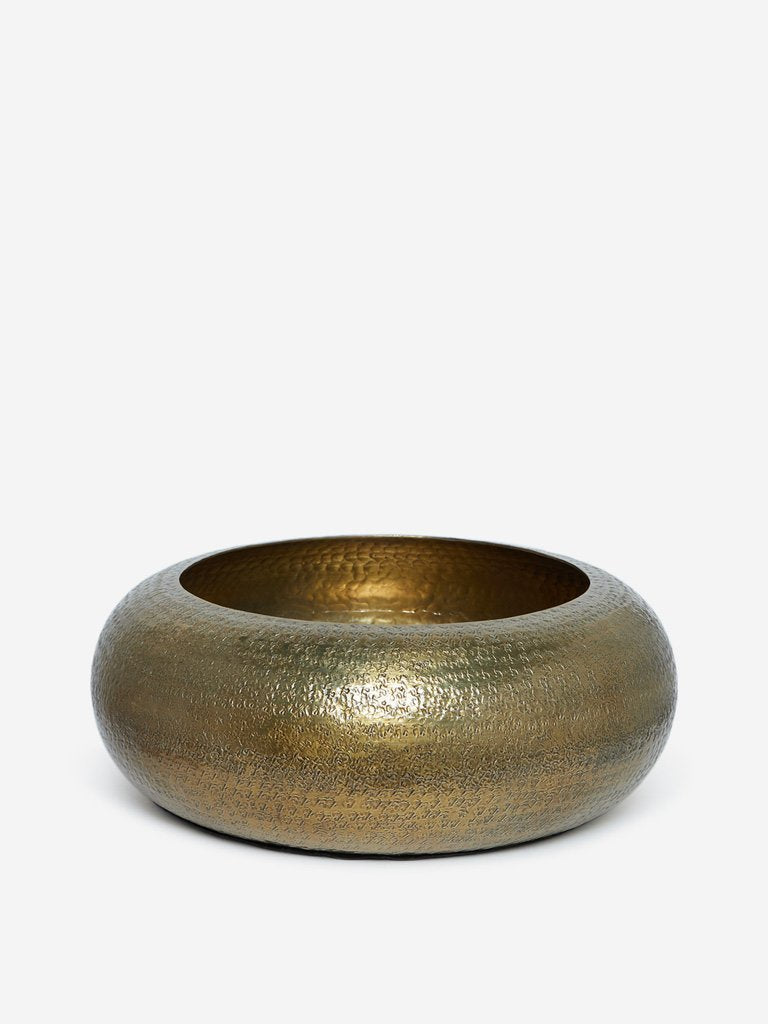 Westside Home Gold Self-Patterned Large Bowl