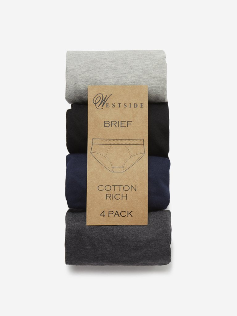 WES Lounge Multicolour Cotton-Rich Briefs Set of Four