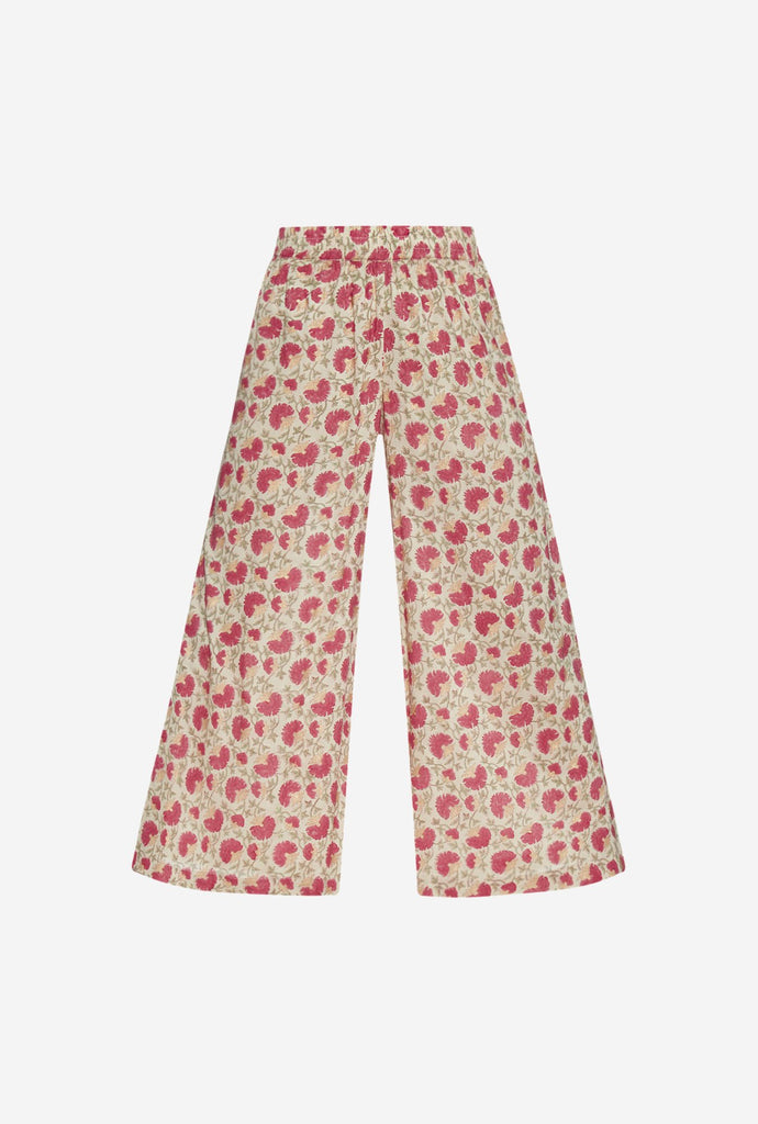 Zuba Beige Floral Patterned Palazzos