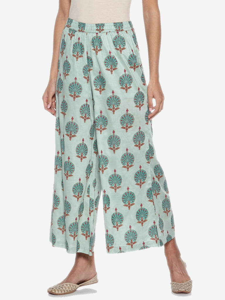 Zuba Mint Printed Ethnic Pants