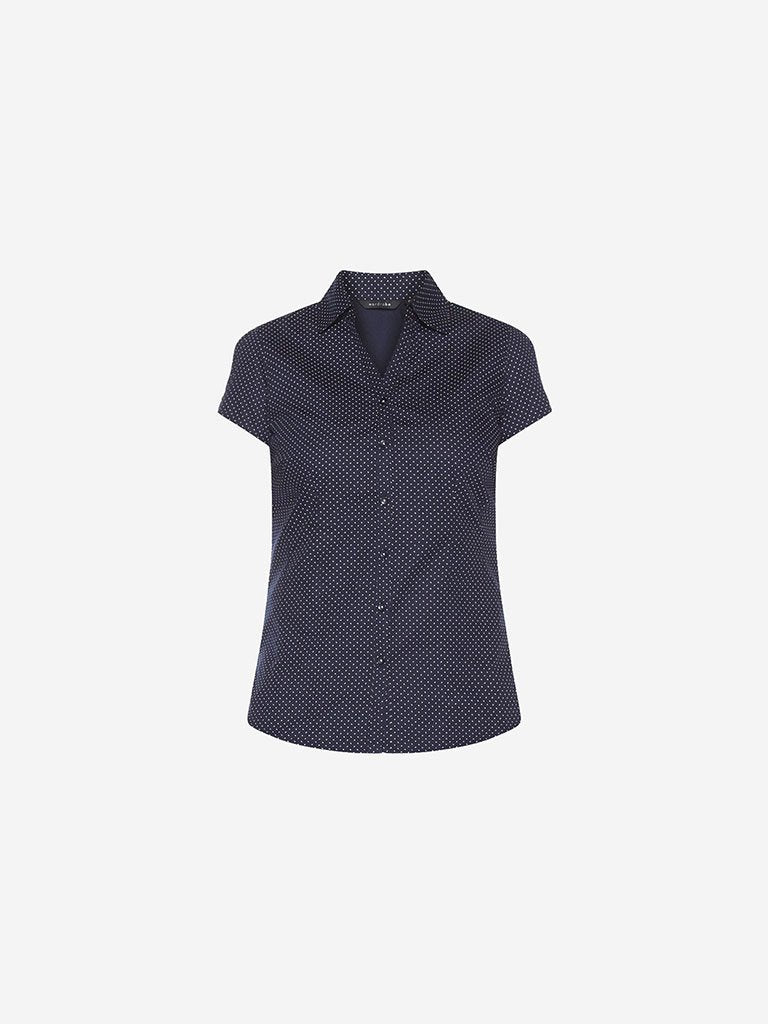 Wardrobe Navy Printed Nancy Blouse