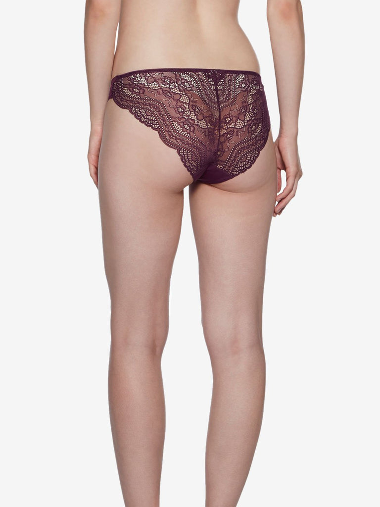 Wunderlove Burgundy Claret Lace Briefs