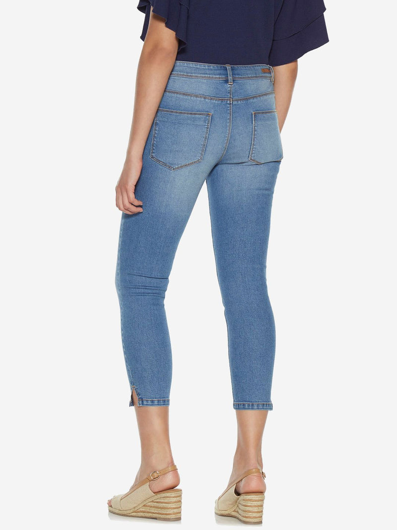 LOV Blue Faded Wash Cropped Jeans