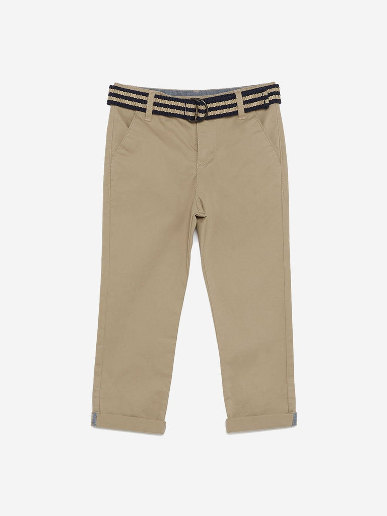 HOP Kids Beige Chinos With Belt