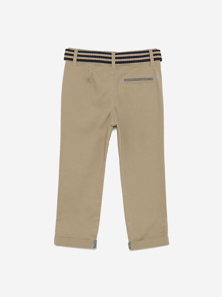 HOP Kids Beige Chinos With Belt