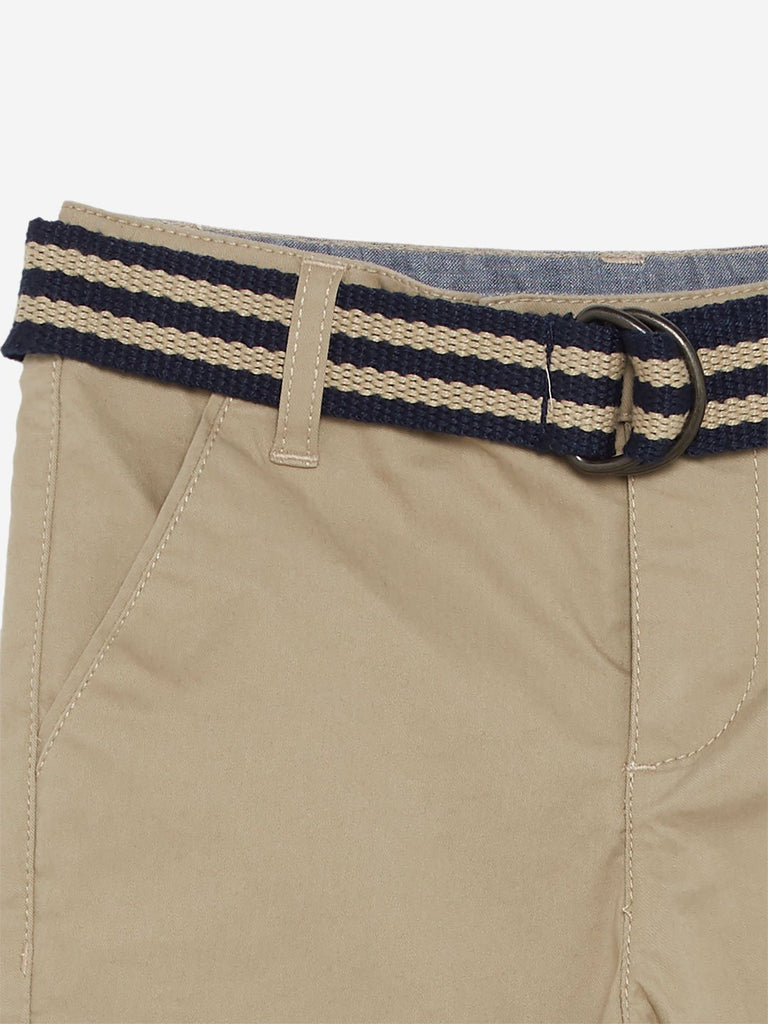 HOP Kids Beige Chinos With Belt