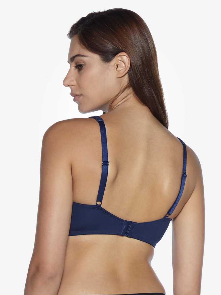Wunderlove Navy Padded Comfort Lace Bra