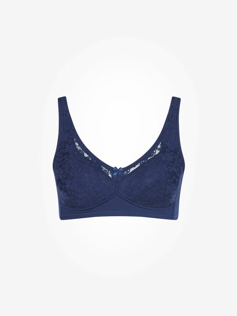 Wunderlove Navy Padded Comfort Lace Bra