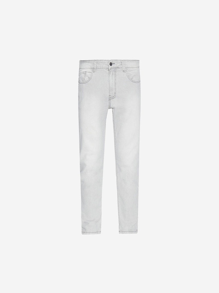 Nuon Grey Cotton-Blend Carrot Fit Rodeo Jeans