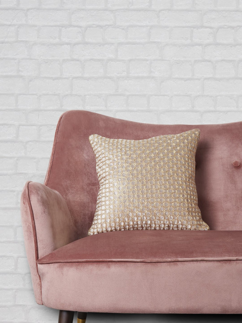 Westside Home Gold Circular Design Cushion Cover