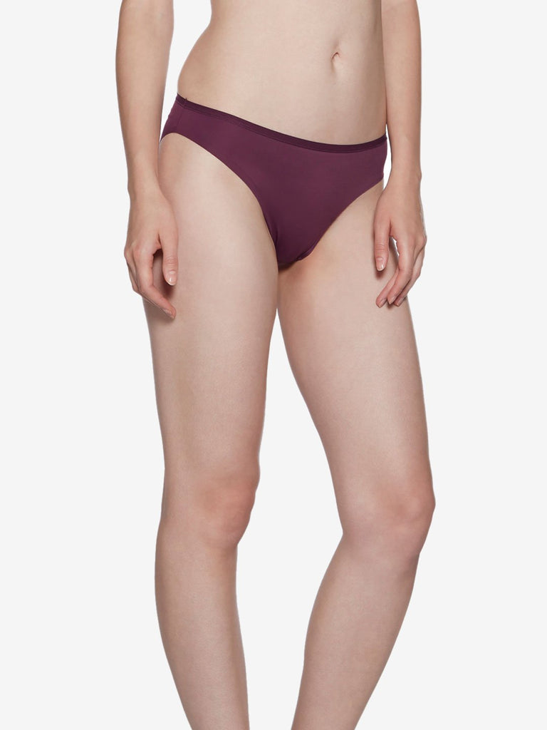 Wunderlove Burgundy Hi-Leg Invisible Briefs