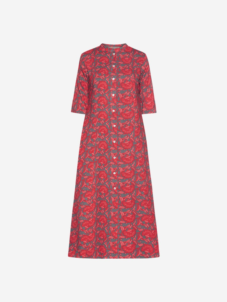 Utsa Coral Floral Printed A-Line Kurta