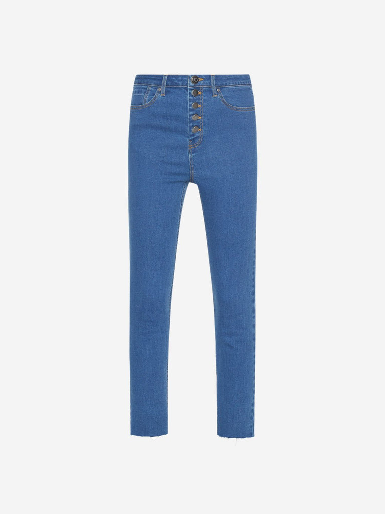 Nuon Blue Cropped High-Waist Jeans