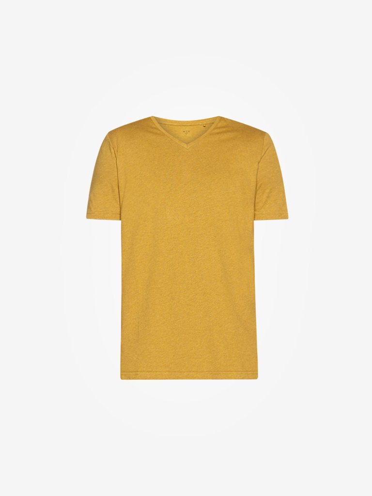 WES Casuals Mustard Melange Slim Fit T-Shirt