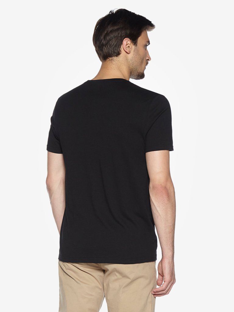 WES Casuals Black Slim Fit T-Shirt