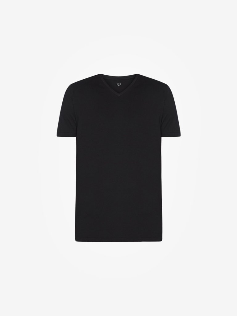 WES Casuals Black Slim Fit T-Shirt