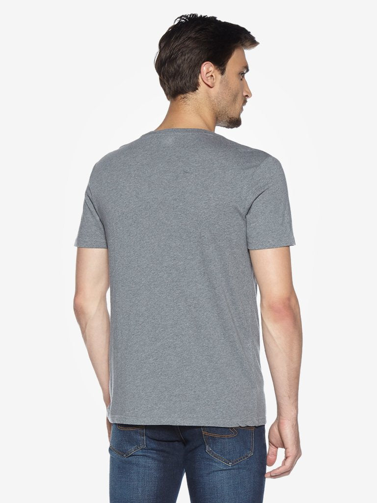 WES Casuals Grey Melange Slim Fit T-Shirt