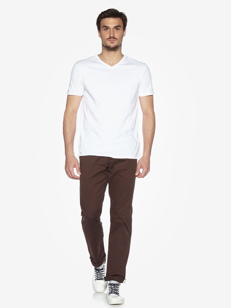 WES Casuals White Slim Fit T-Shirt