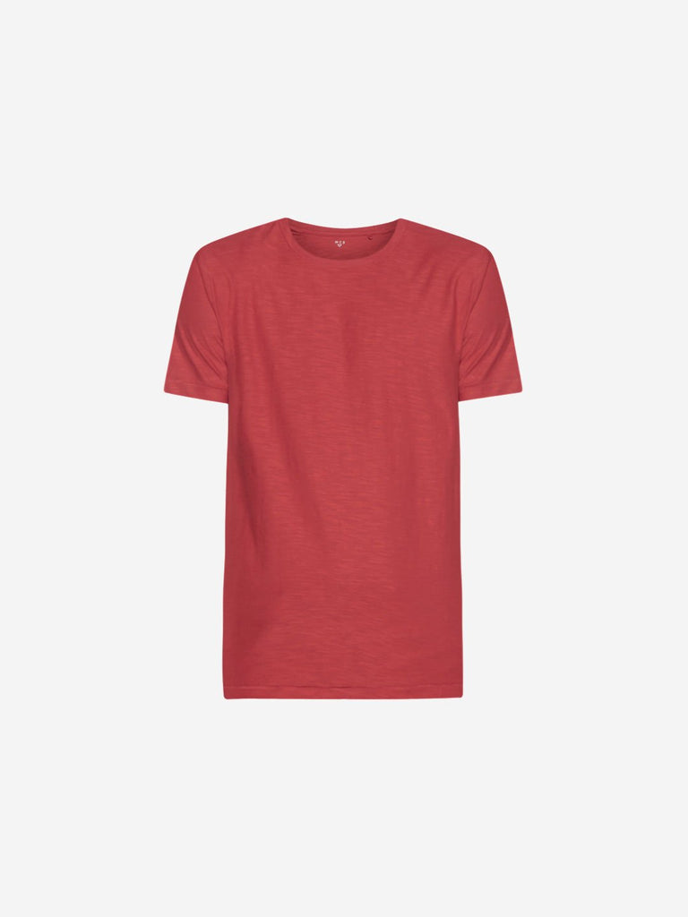 WES Casuals Red Pure Cotton Slim-Fit T-Shirt