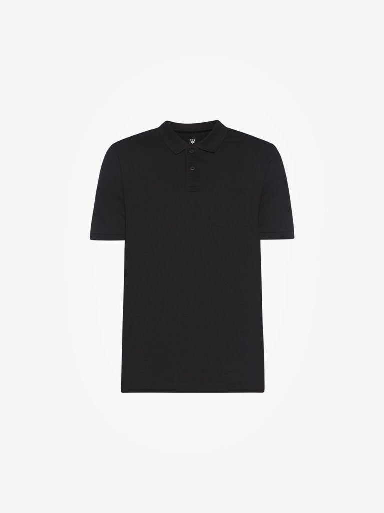 WES Casuals Black Relaxed Fit Polo T-Shirt
