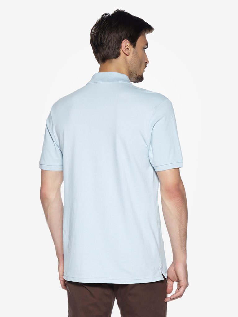 WES Casuals Light Blue Relaxed Fit Polo T-Shirt