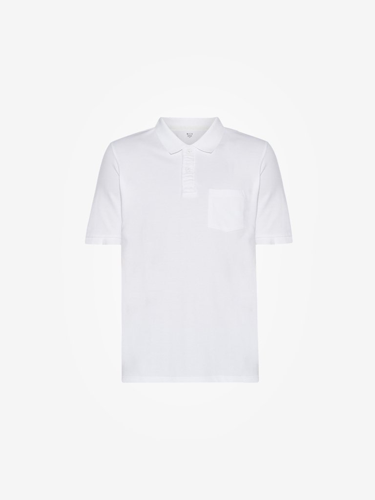 WES Casuals White Relaxed Fit Polo T-Shirt