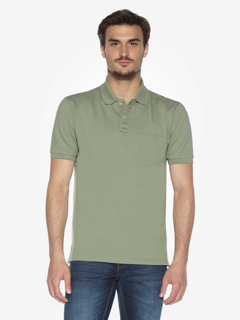 WES Casuals Olive Relaxed Fit Polo T-Shirt