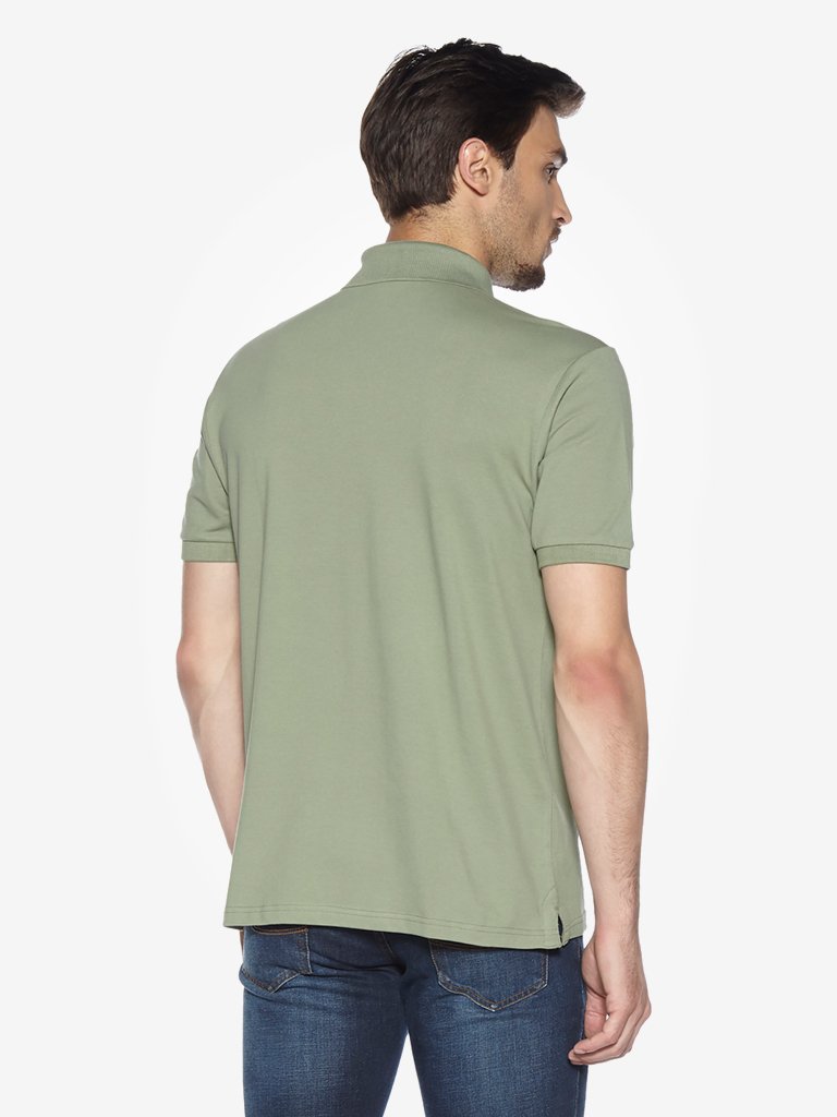 WES Casuals Olive Relaxed Fit Polo T-Shirt
