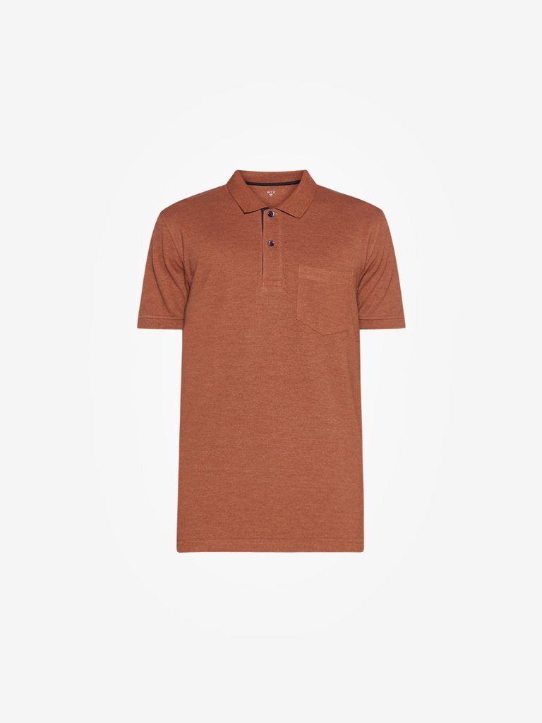 WES Casuals Brown Slim Fit Polo T-Shirt