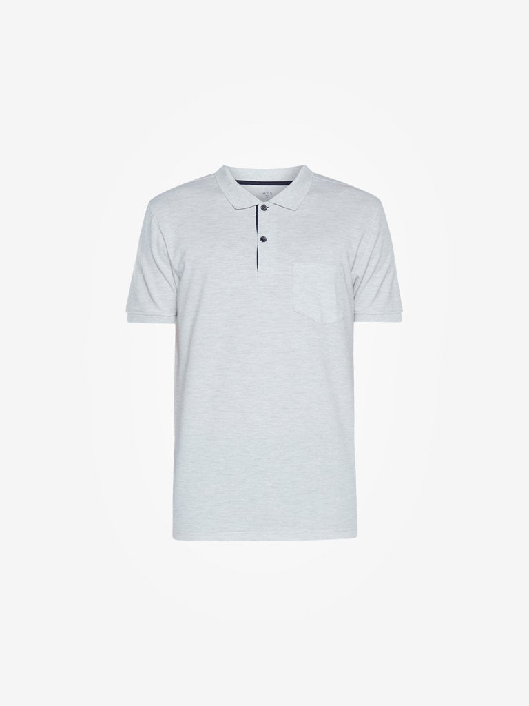 WES Casuals Ecru Melange Slim Fit Polo T-Shirt