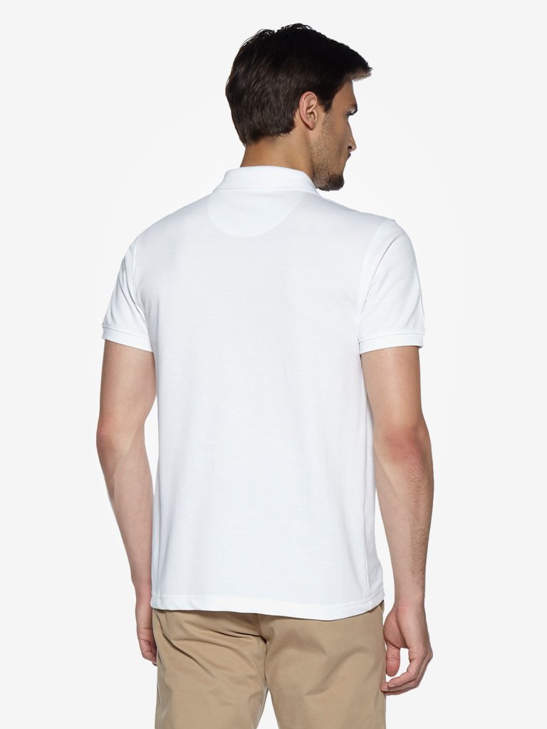 WES Casuals White Slim Fit Polo T-Shirt