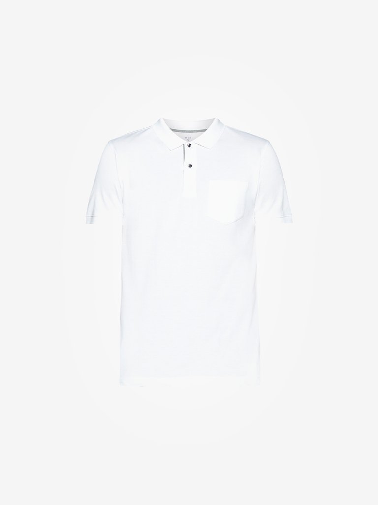 WES Casuals White Slim Fit Polo T-Shirt