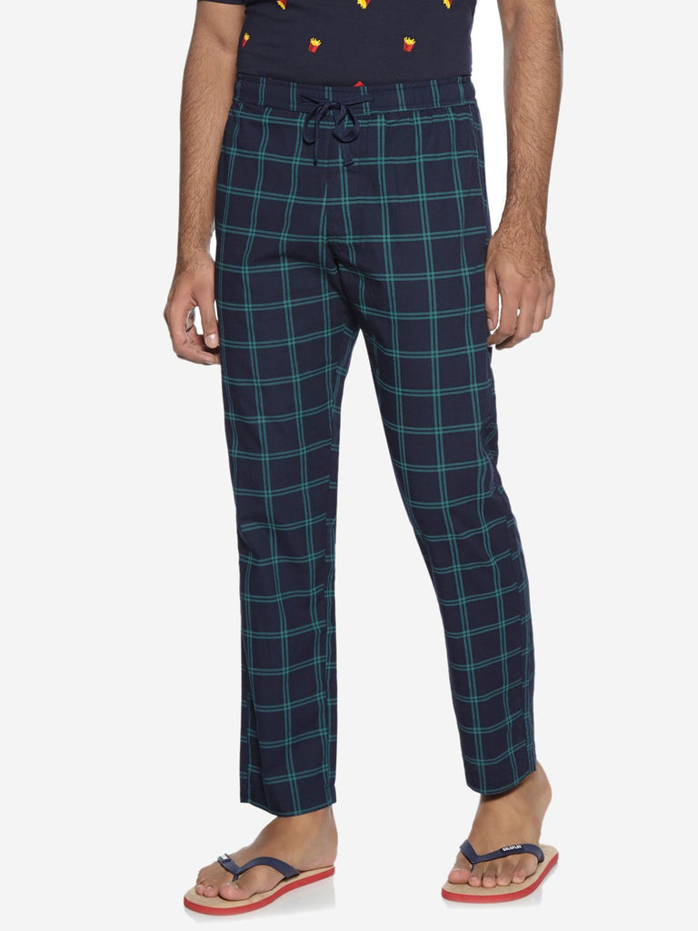 WES Lounge Navy Chequered Relaxed Fit Pyjamas
